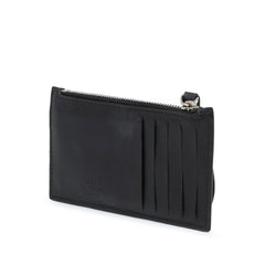 Leather VLTN Zip Card Holder