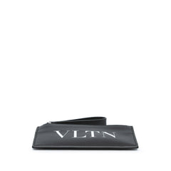 Leather VLTN Zip Card Holder