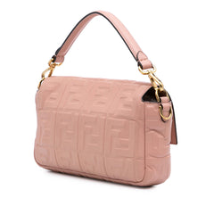 Zucca Embossed Leather Baguette Satchel
