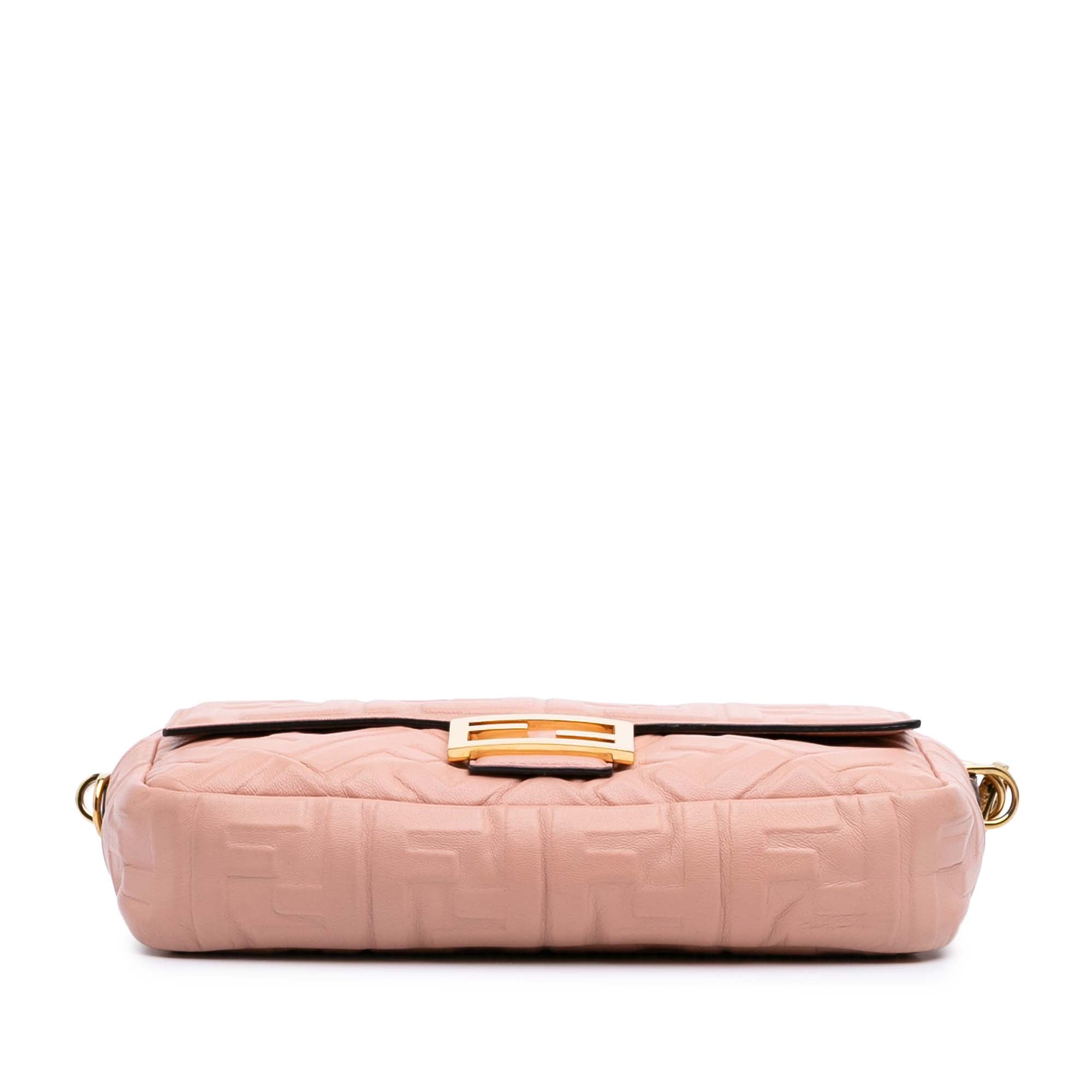 Zucca Embossed Leather Baguette Satchel