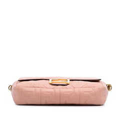 Zucca Embossed Leather Baguette Satchel