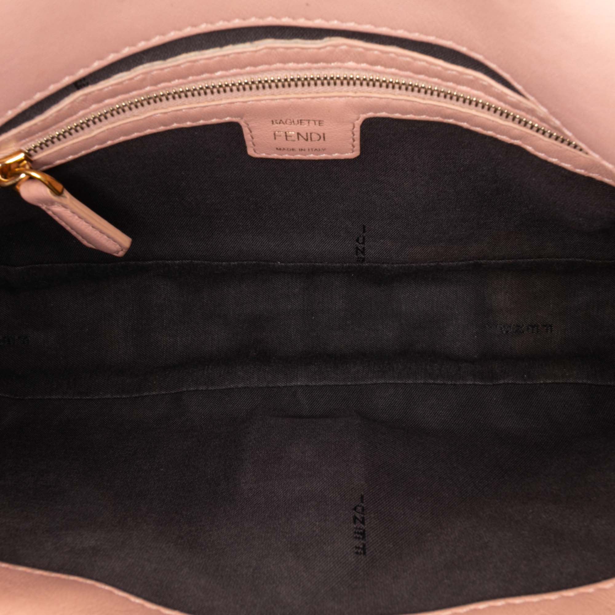 Zucca Embossed Leather Baguette Satchel