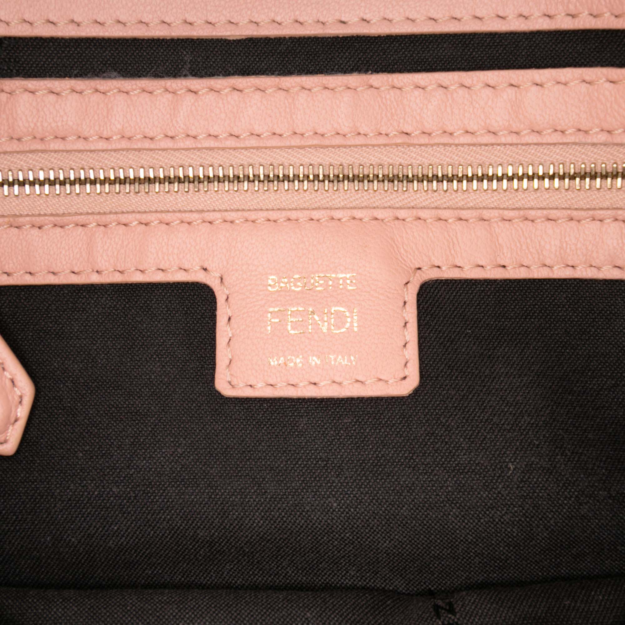 Zucca Embossed Leather Baguette Satchel