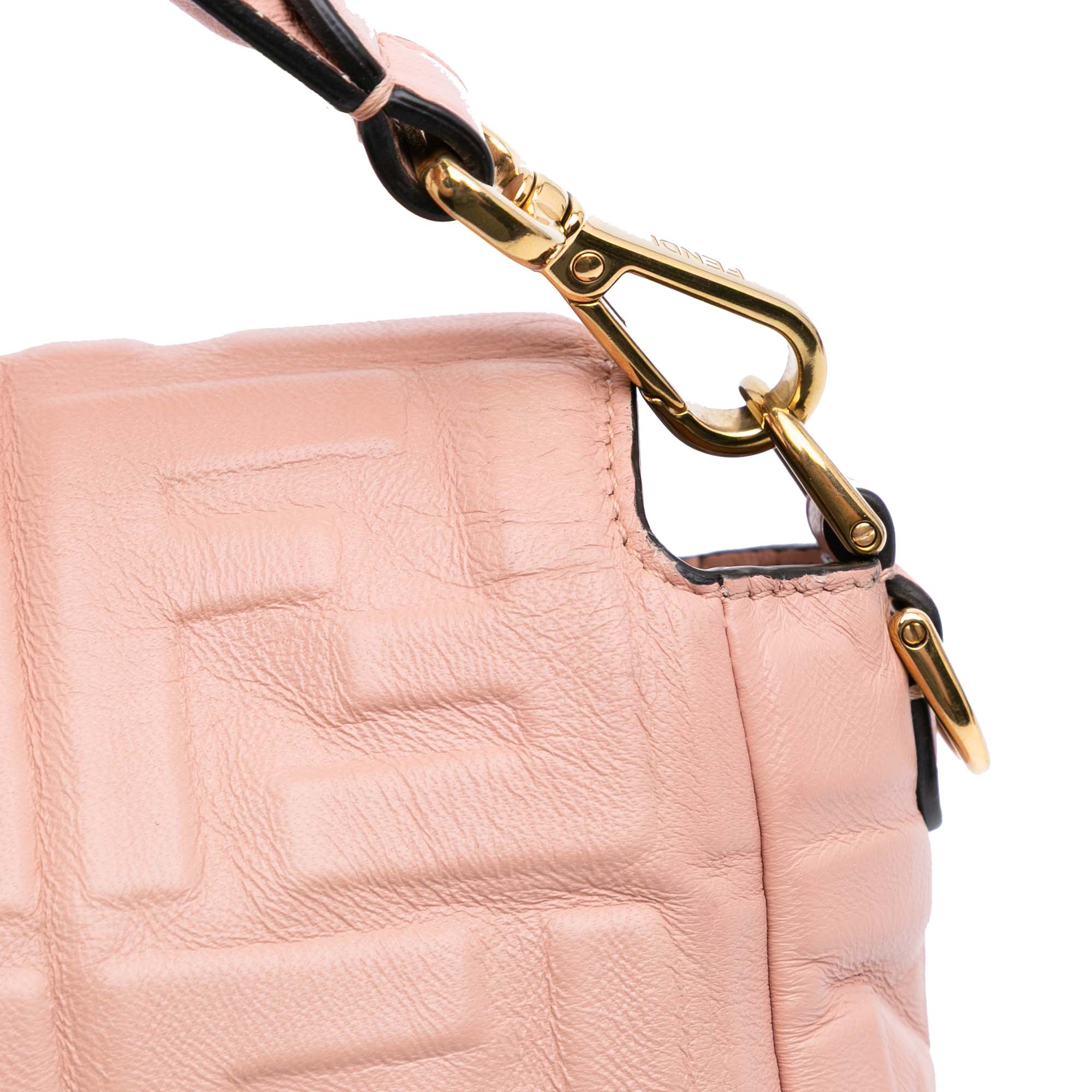 Zucca Embossed Leather Baguette Satchel