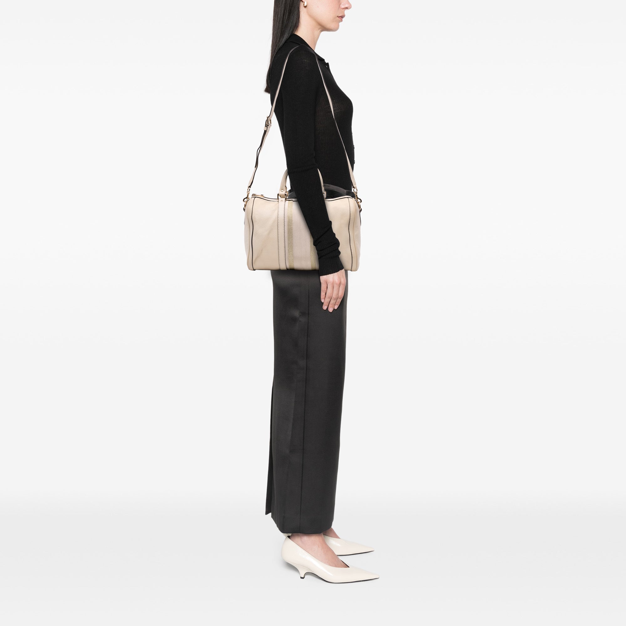 Calfskin Web Joy Boston Bag