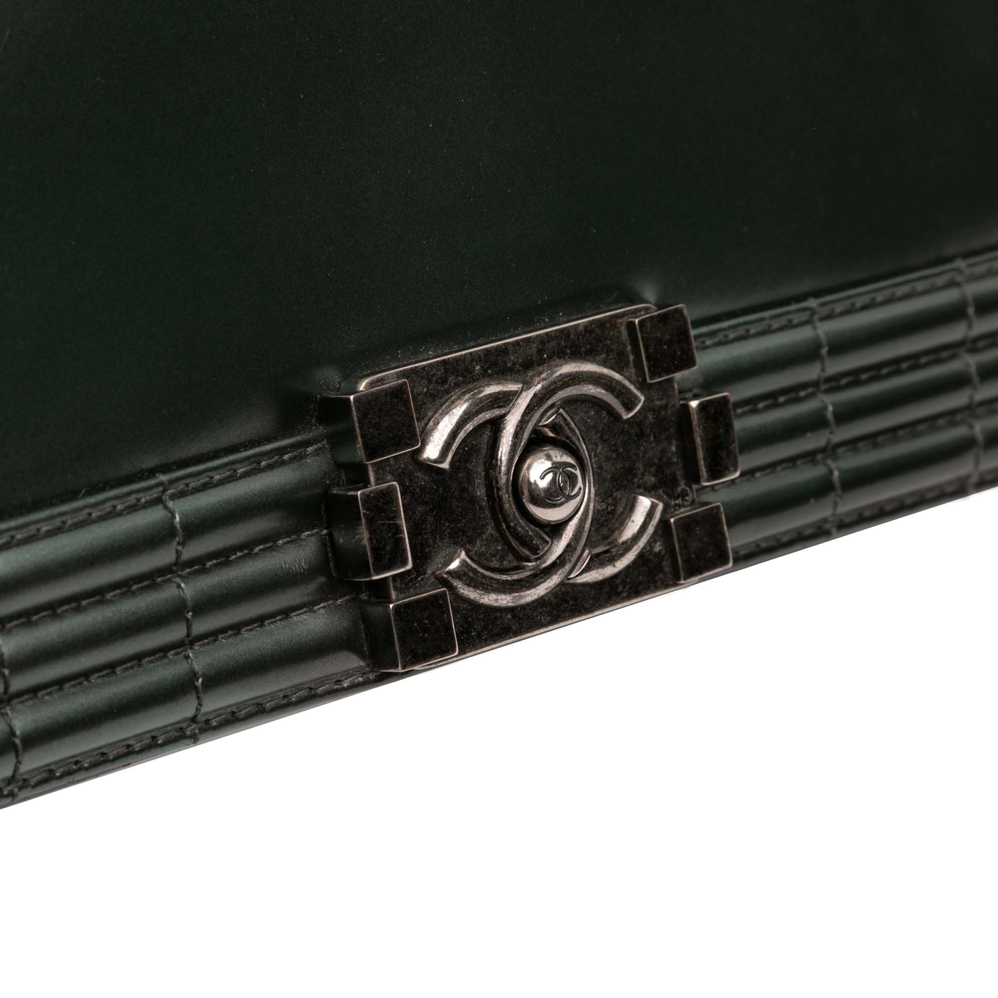 Old Medium Metallic Lambskin Boy Reverso Flap