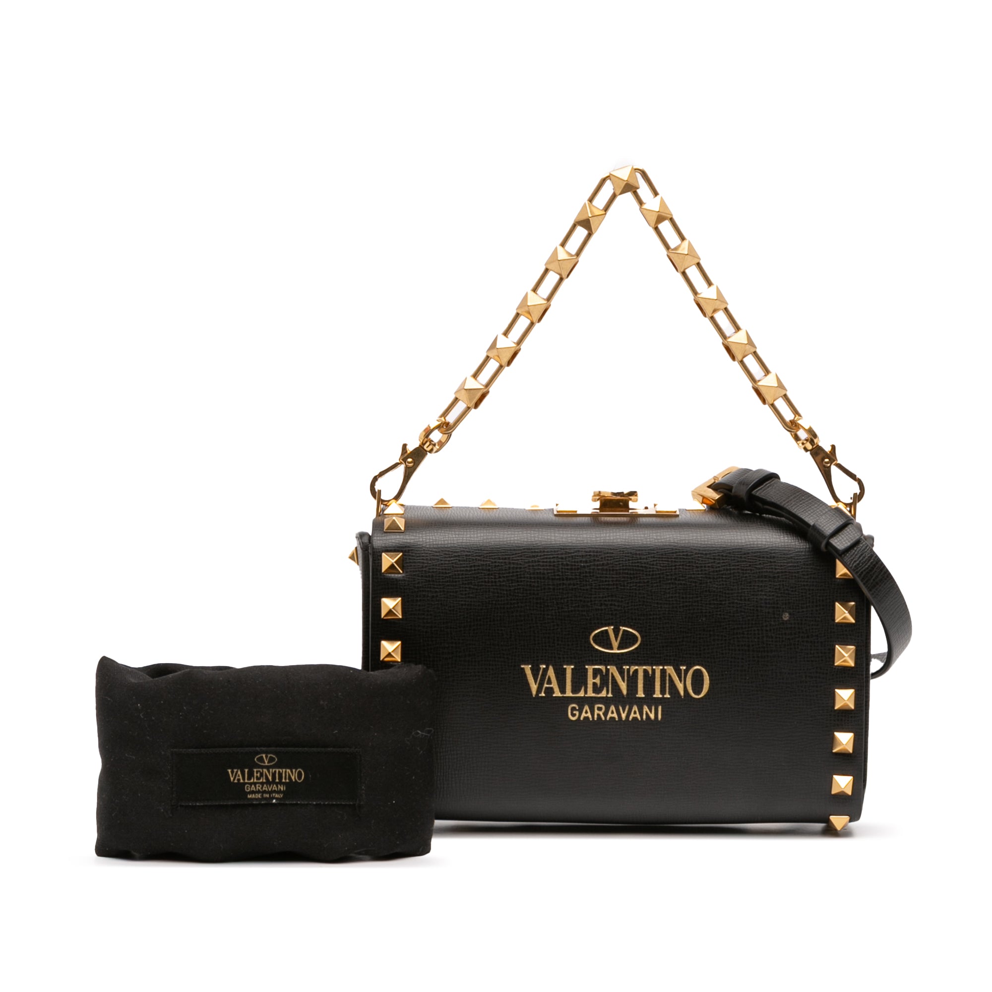 Leather Rockstud Alcove Box Satchel