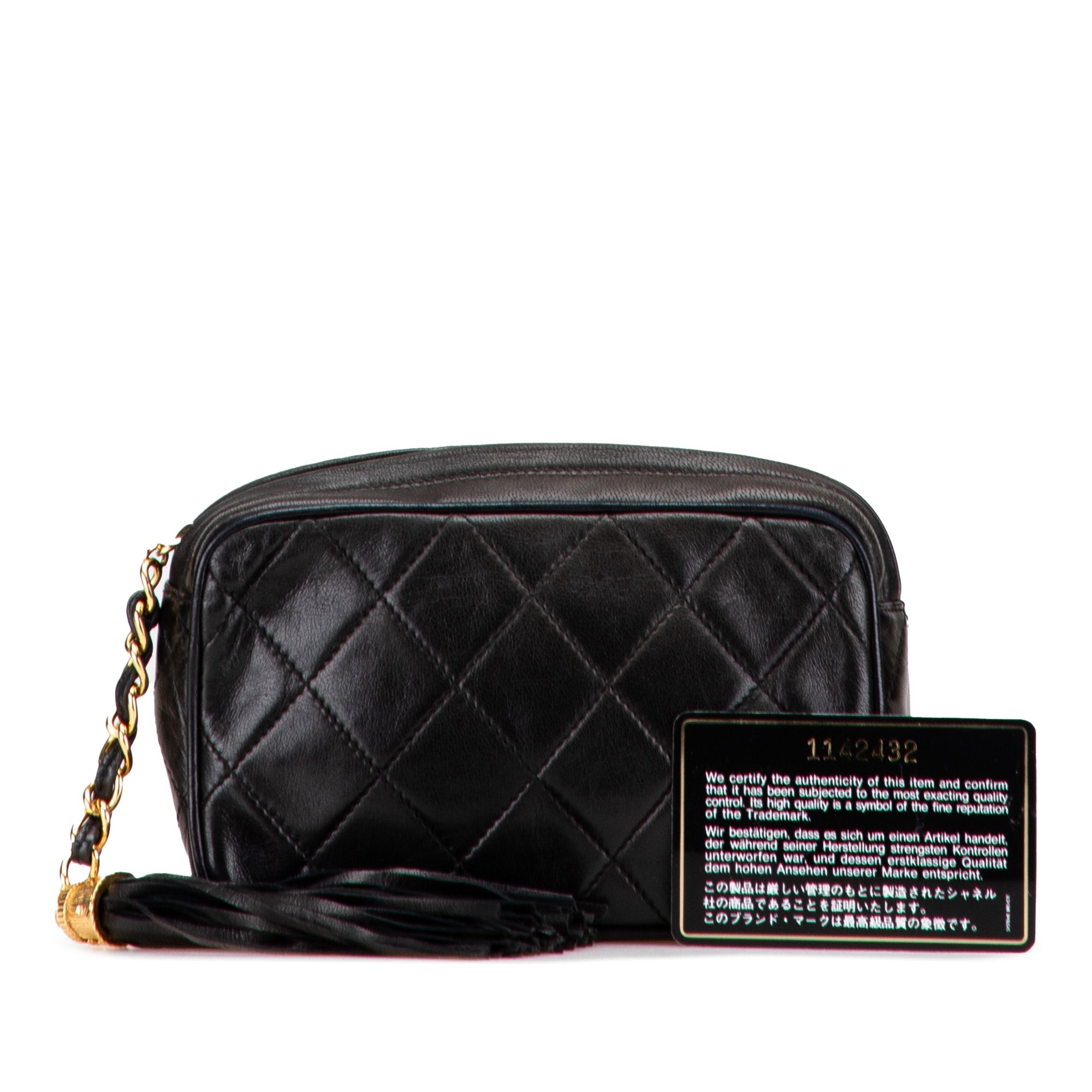 Quilted Lambskin Tassel Pouch