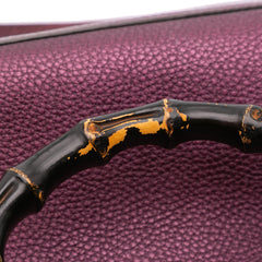 Medium Calfskin Bamboo Shopper Satchel