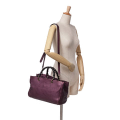 Medium Calfskin Bamboo Shopper Satchel