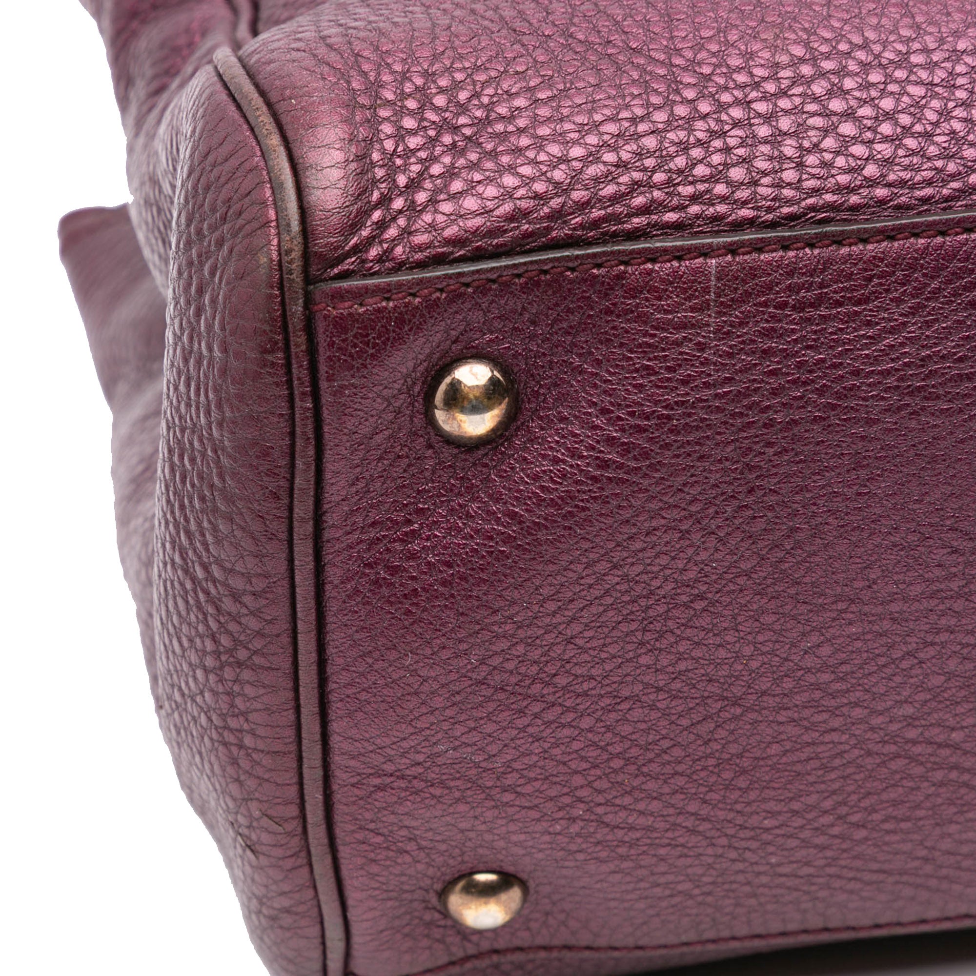 Medium Calfskin Bamboo Shopper Satchel