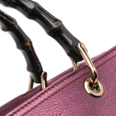 Medium Calfskin Bamboo Shopper Satchel