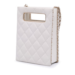 Mini Quilted Caviar Cut Out Evening Tote