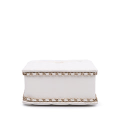 Mini Quilted Caviar Cut Out Evening Tote