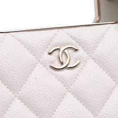 Mini Quilted Caviar Cut Out Evening Tote