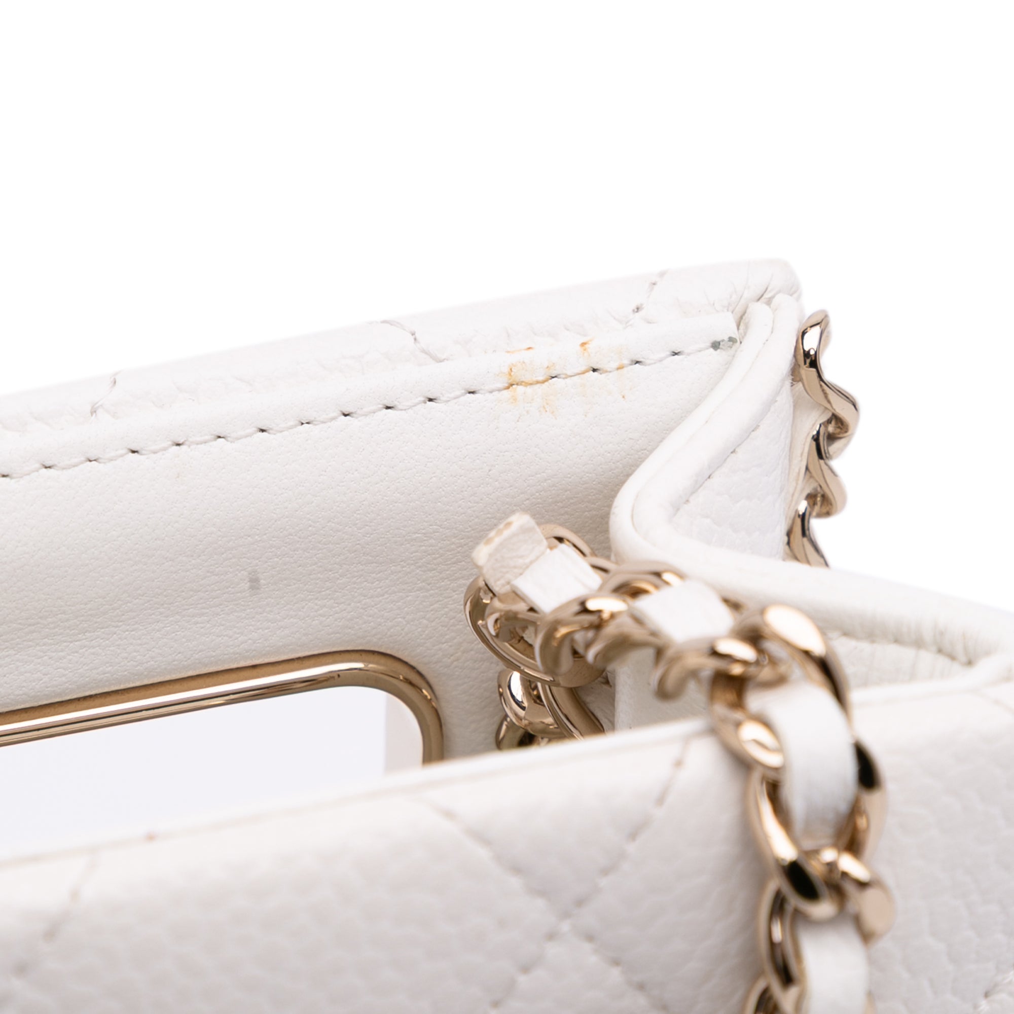Mini Quilted Caviar Cut Out Evening Tote