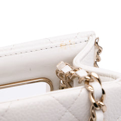 Mini Quilted Caviar Cut Out Evening Tote