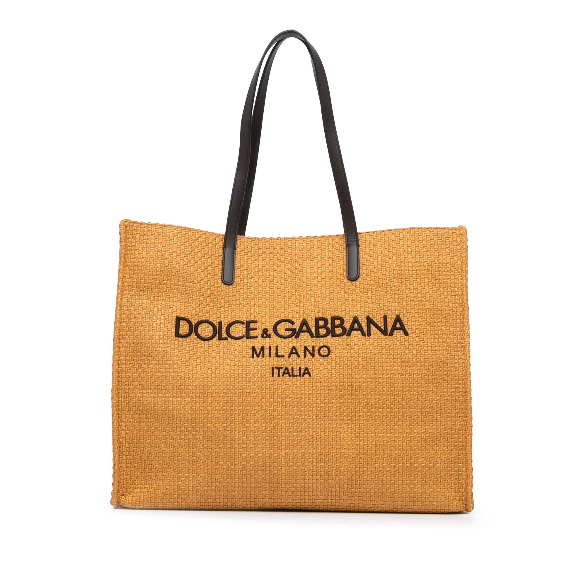 Raffia Logo Shopper Tote