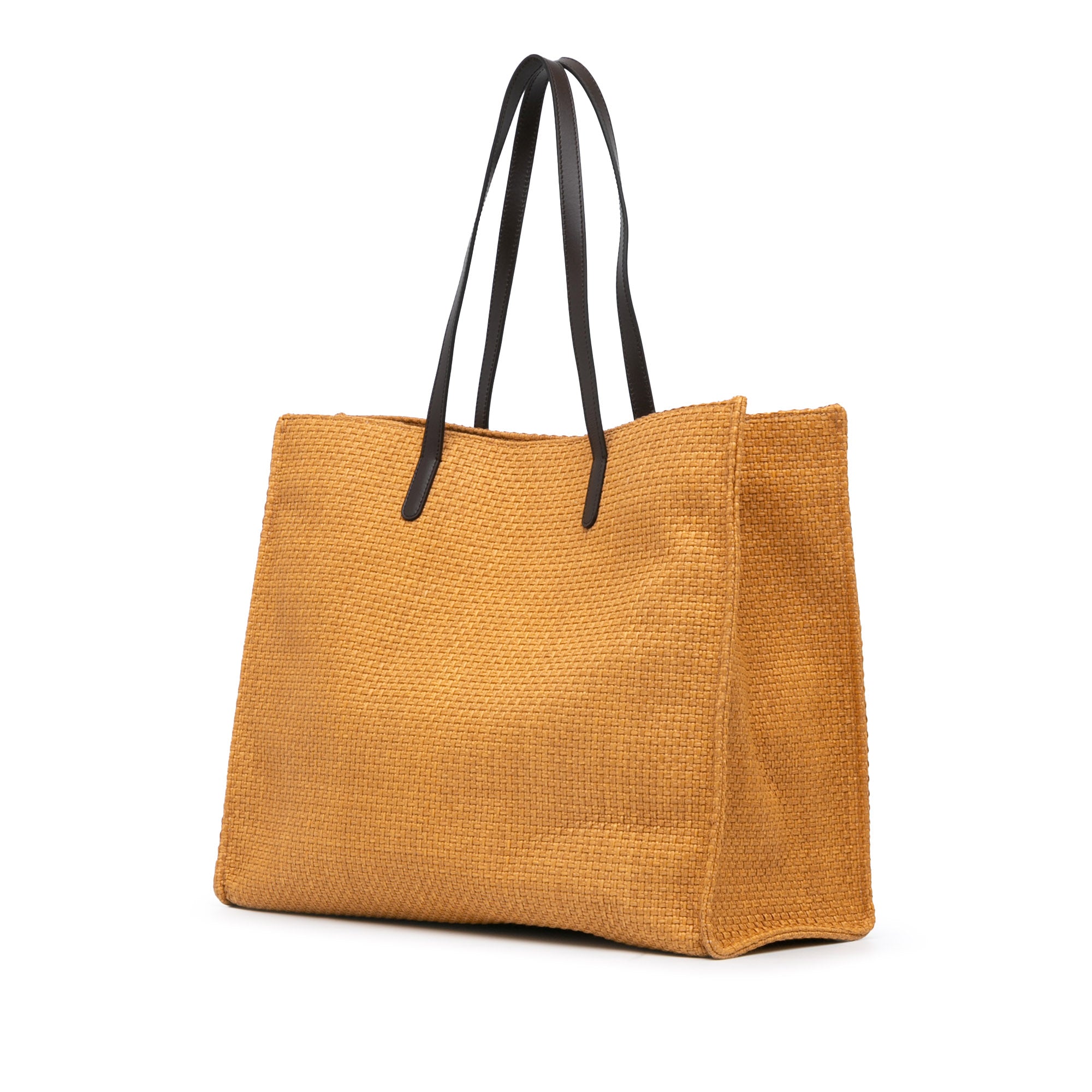 Raffia Logo Shopper Tote