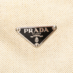 Vitello Trimmed Canvas Canapa Tote
