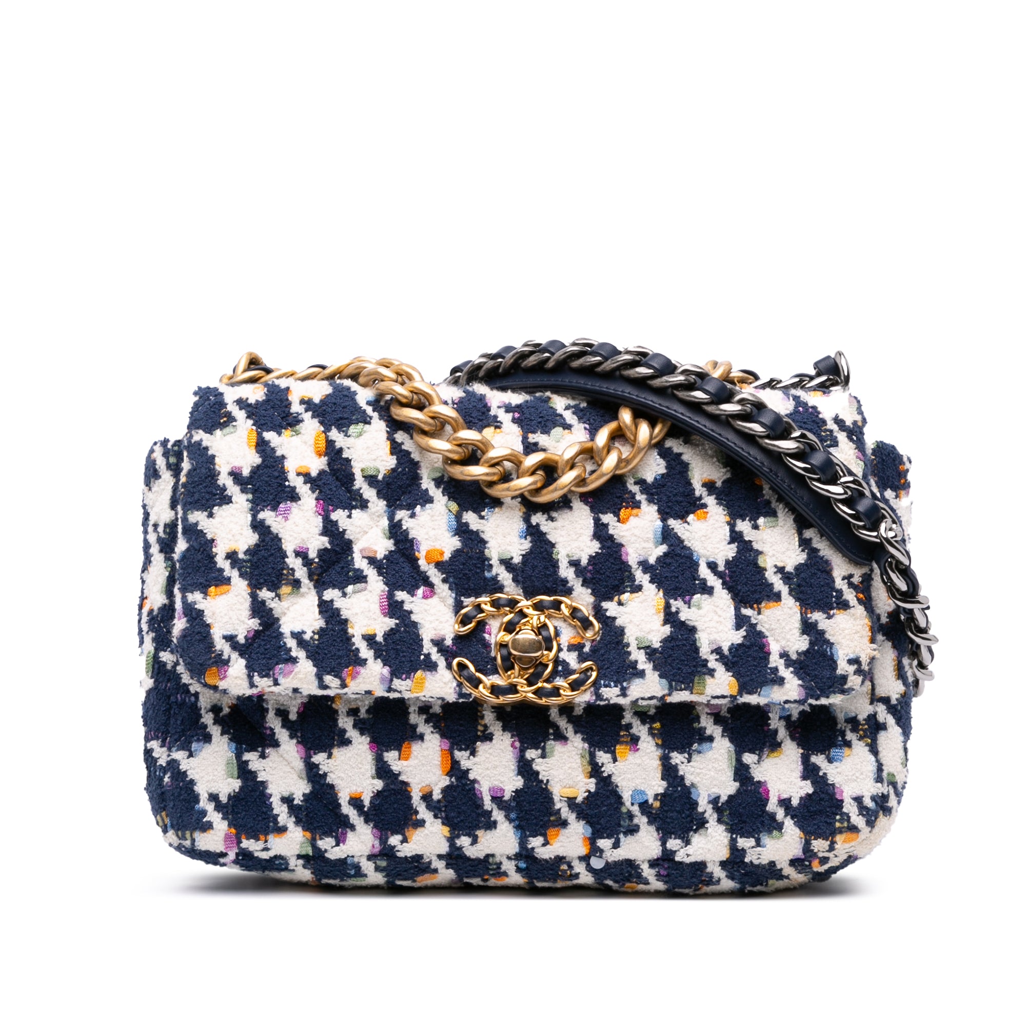 Medium Houndstooth Tweed 19 Flap