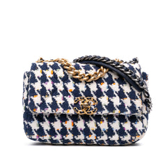 Medium Houndstooth Tweed 19 Flap