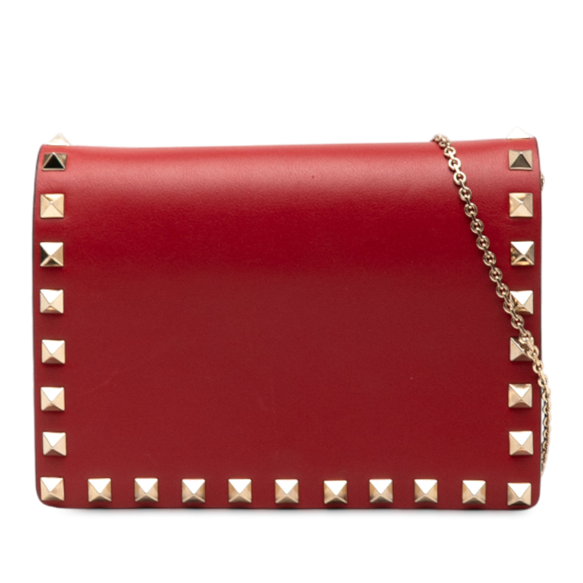 Leather Rockstud Chain Pouch