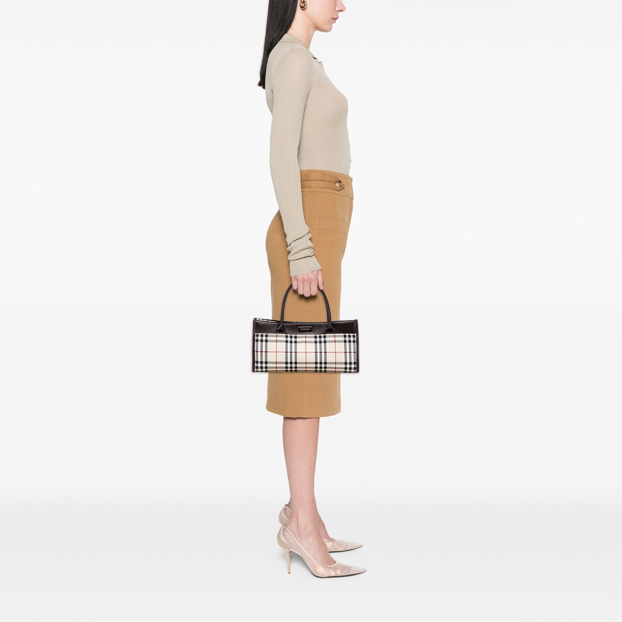 House Check Canvas Handbag