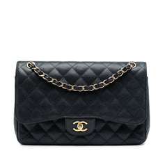 Jumbo Classic Caviar Double Flap