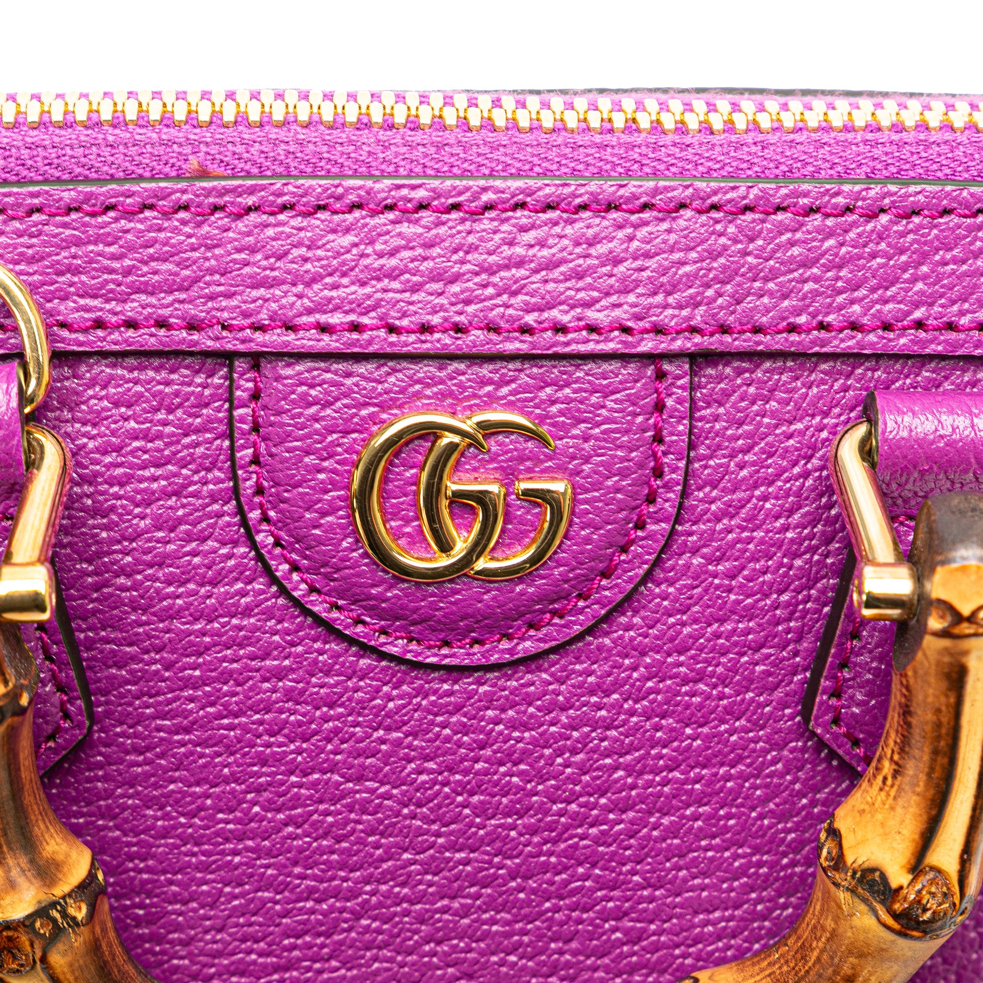 Mini Dollar Calfskin Bamboo Diana Dome Satchel