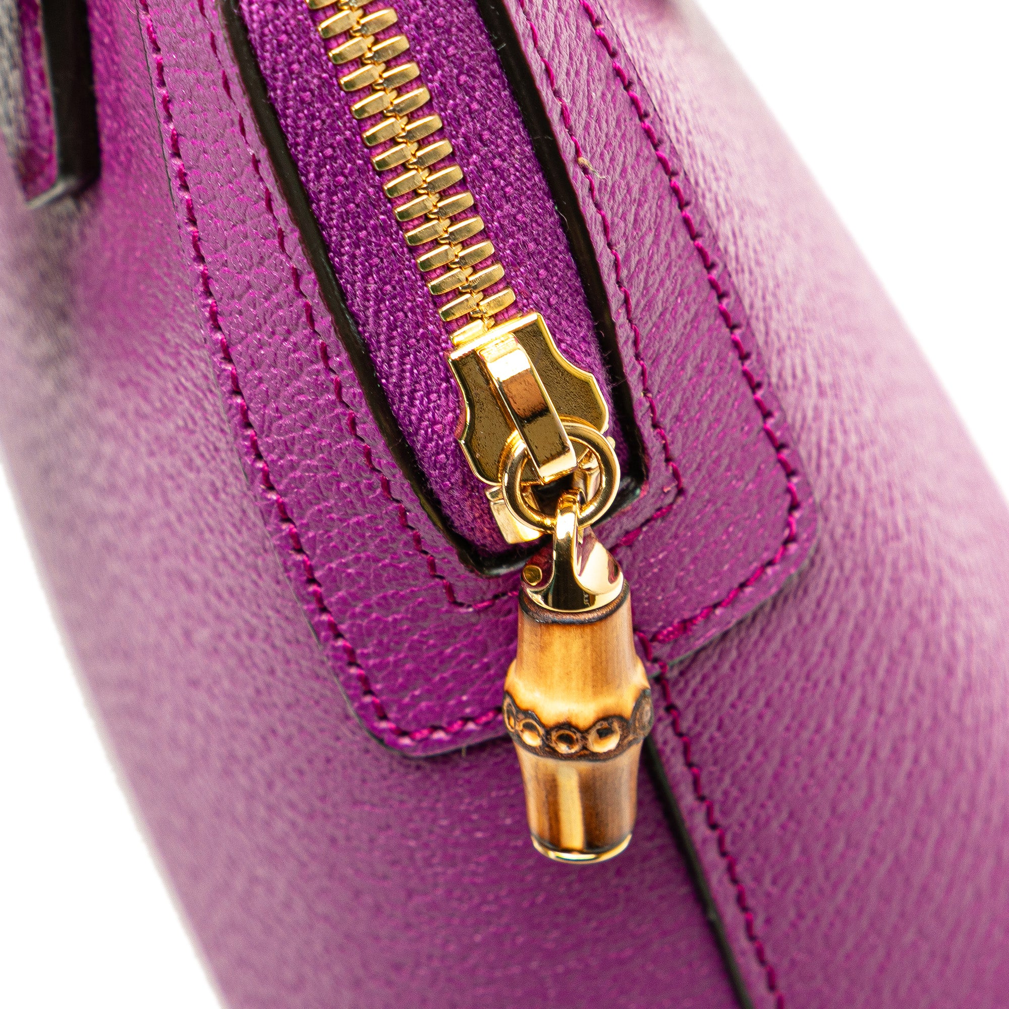 Mini Dollar Calfskin Bamboo Diana Dome Satchel