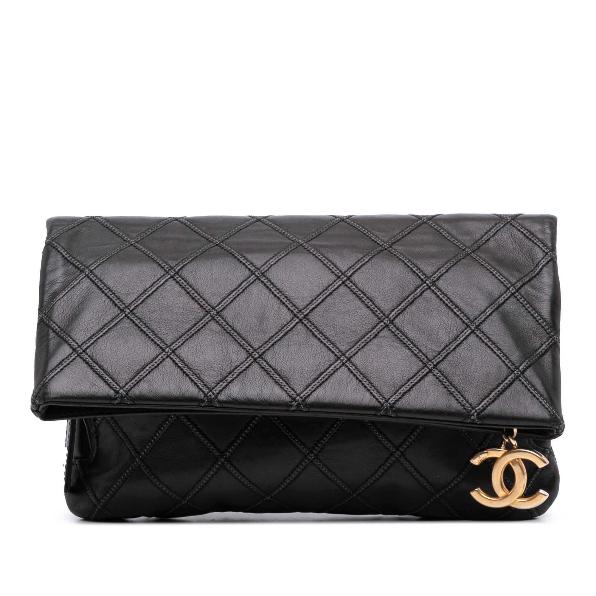Quilted Lambskin Leather Clutch