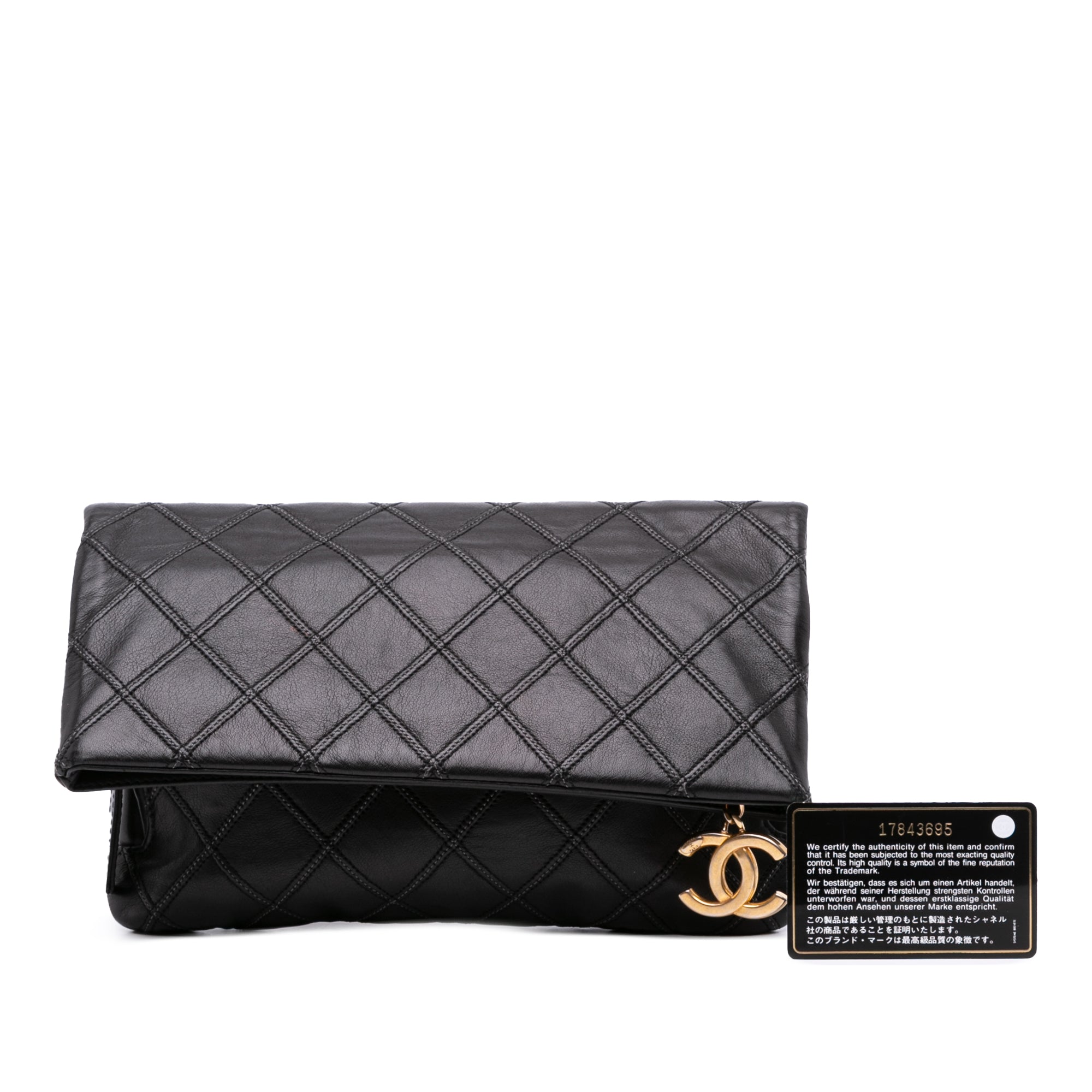 Quilted Lambskin Leather Clutch