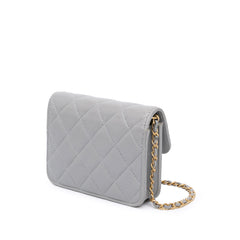 Mini Lambskin Pearl Crush Clutch On Chain