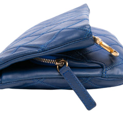 CC Quilted Lambskin Foldover Clutch