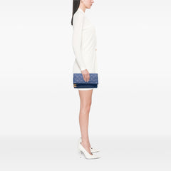 CC Quilted Lambskin Foldover Clutch