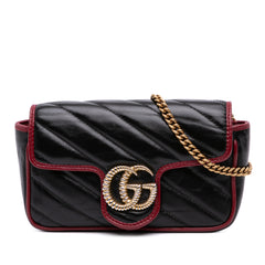 Super Mini GG Marmont Matelasse Leather Torchon Flap Crossbody
