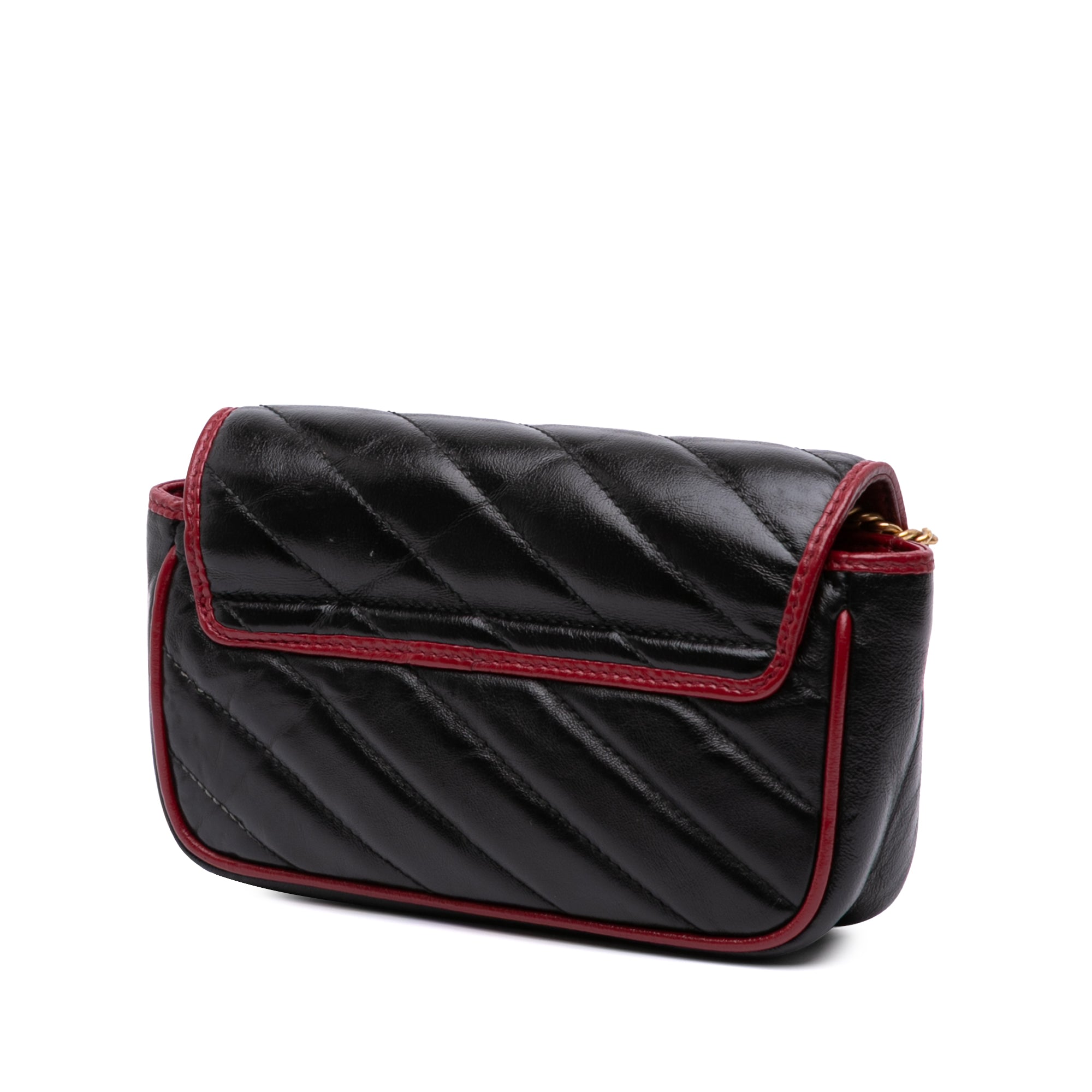 Super Mini GG Marmont Matelasse Leather Torchon Flap Crossbody