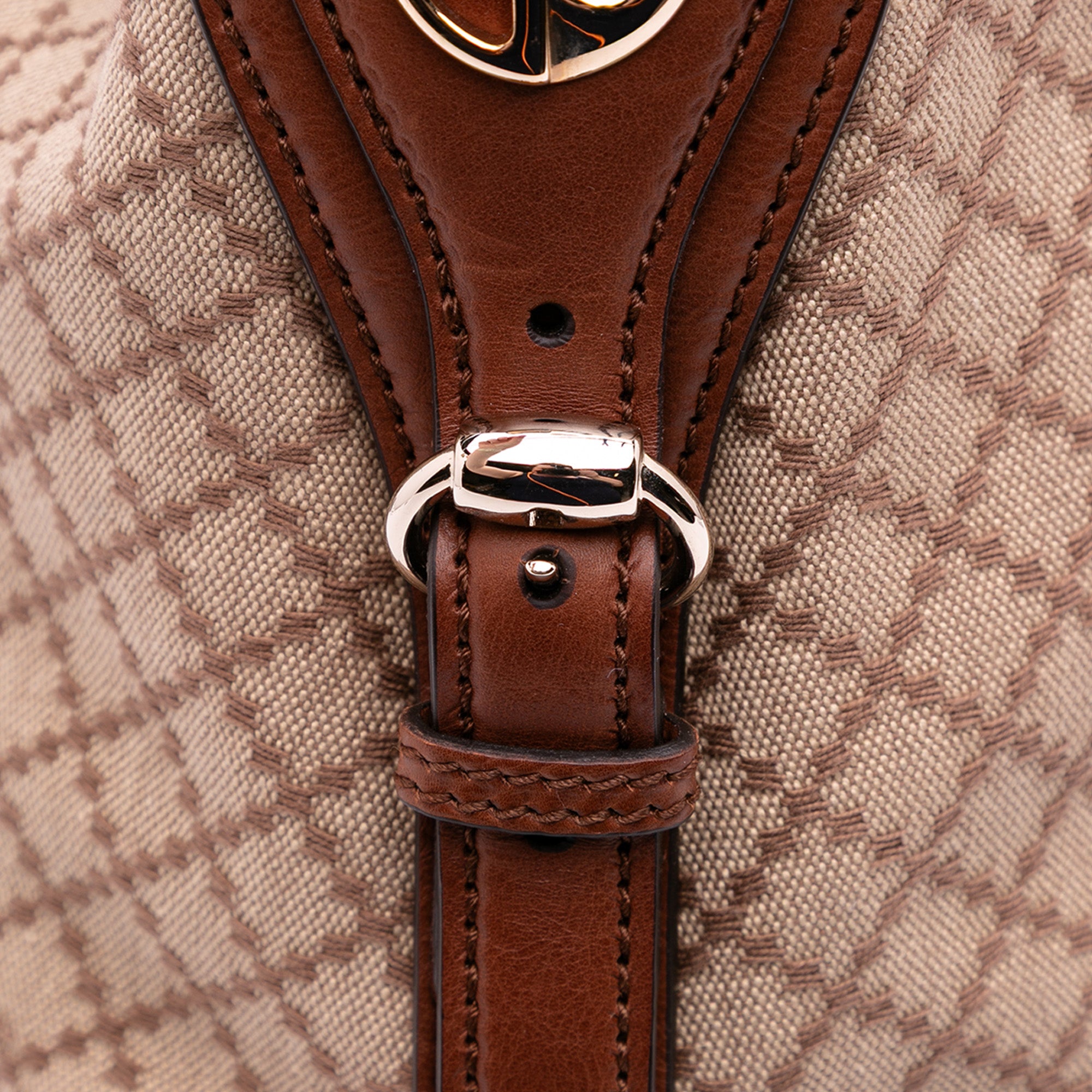 Diamante Canvas Village Double G Shoulder Bag