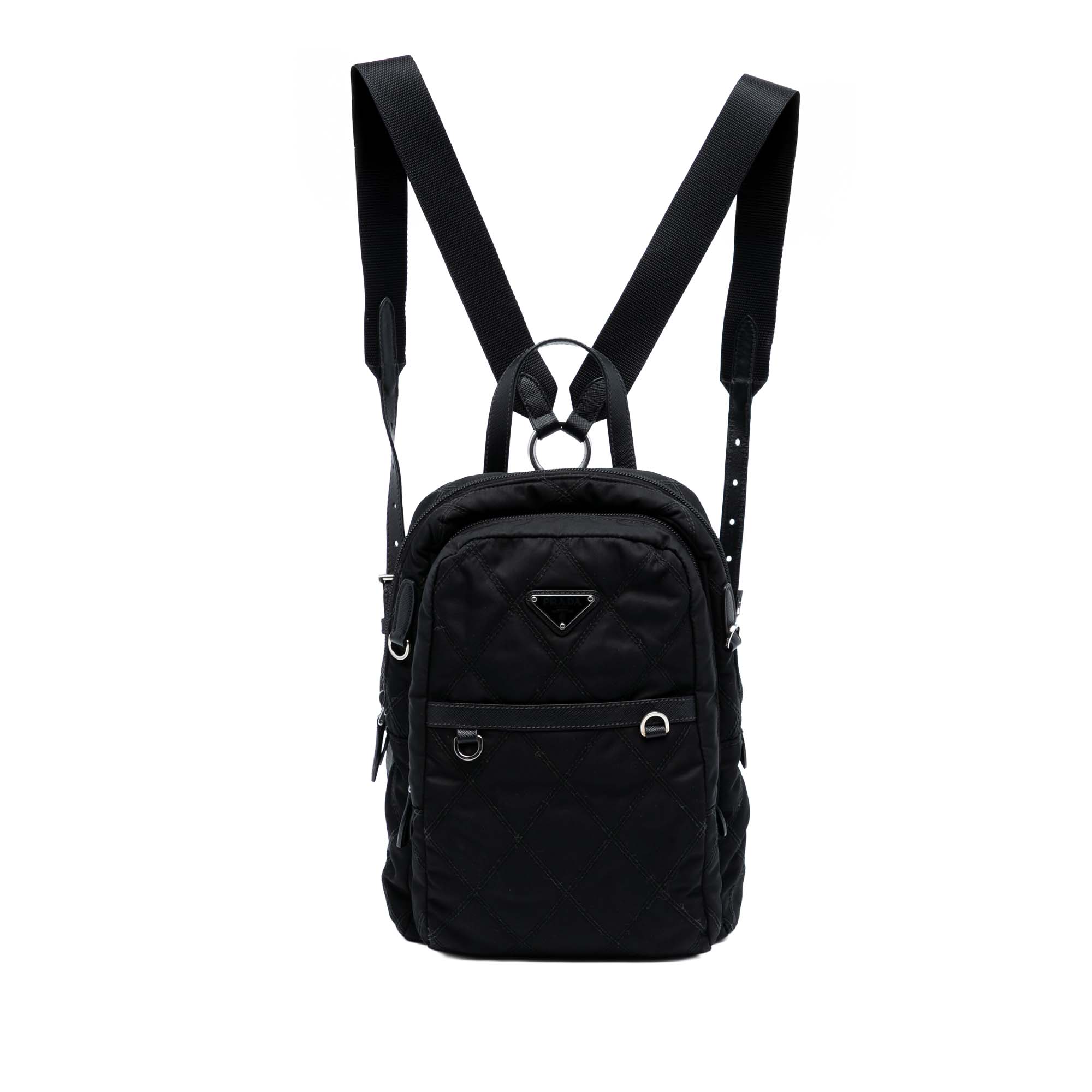 Saffiano Trimmed Impuntu Tessuto Backpack