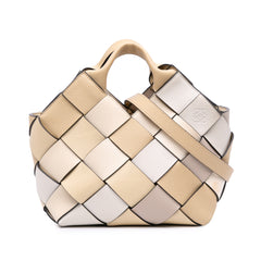 Small Woven Leather Surplus Basket Bag