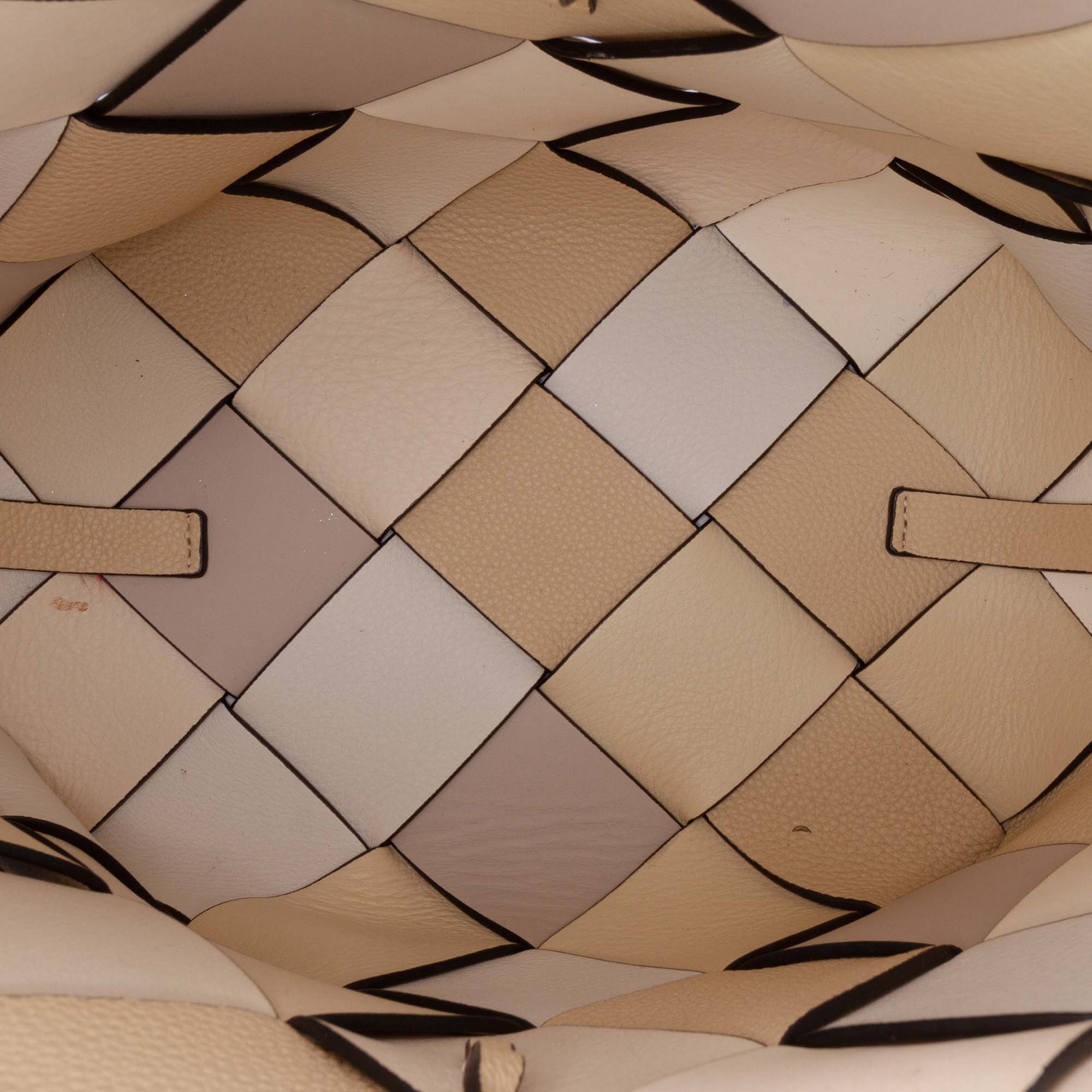 Small Woven Leather Surplus Basket Bag