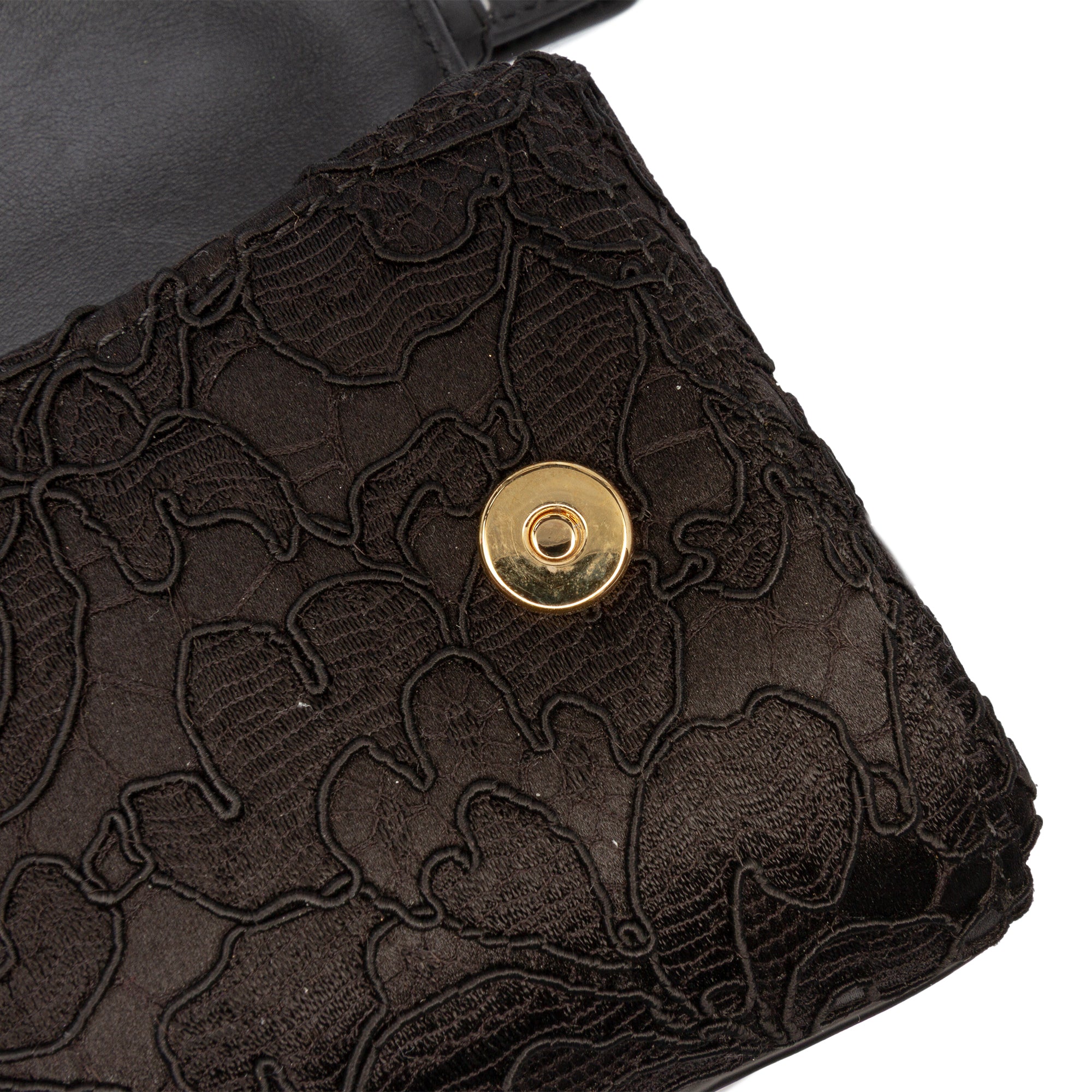 Silk and Lace Crystal Embellished DG Flap Satchel