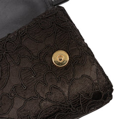 Silk and Lace Crystal Embellished DG Flap Satchel