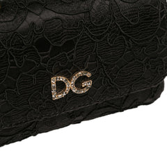 Silk and Lace Crystal Embellished DG Flap Satchel
