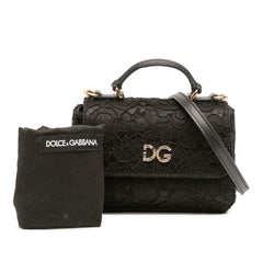 Silk and Lace Crystal Embellished DG Flap Satchel
