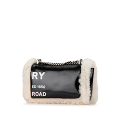 Medium Shearling Trimmed Coated Canvas Lola Crossbody