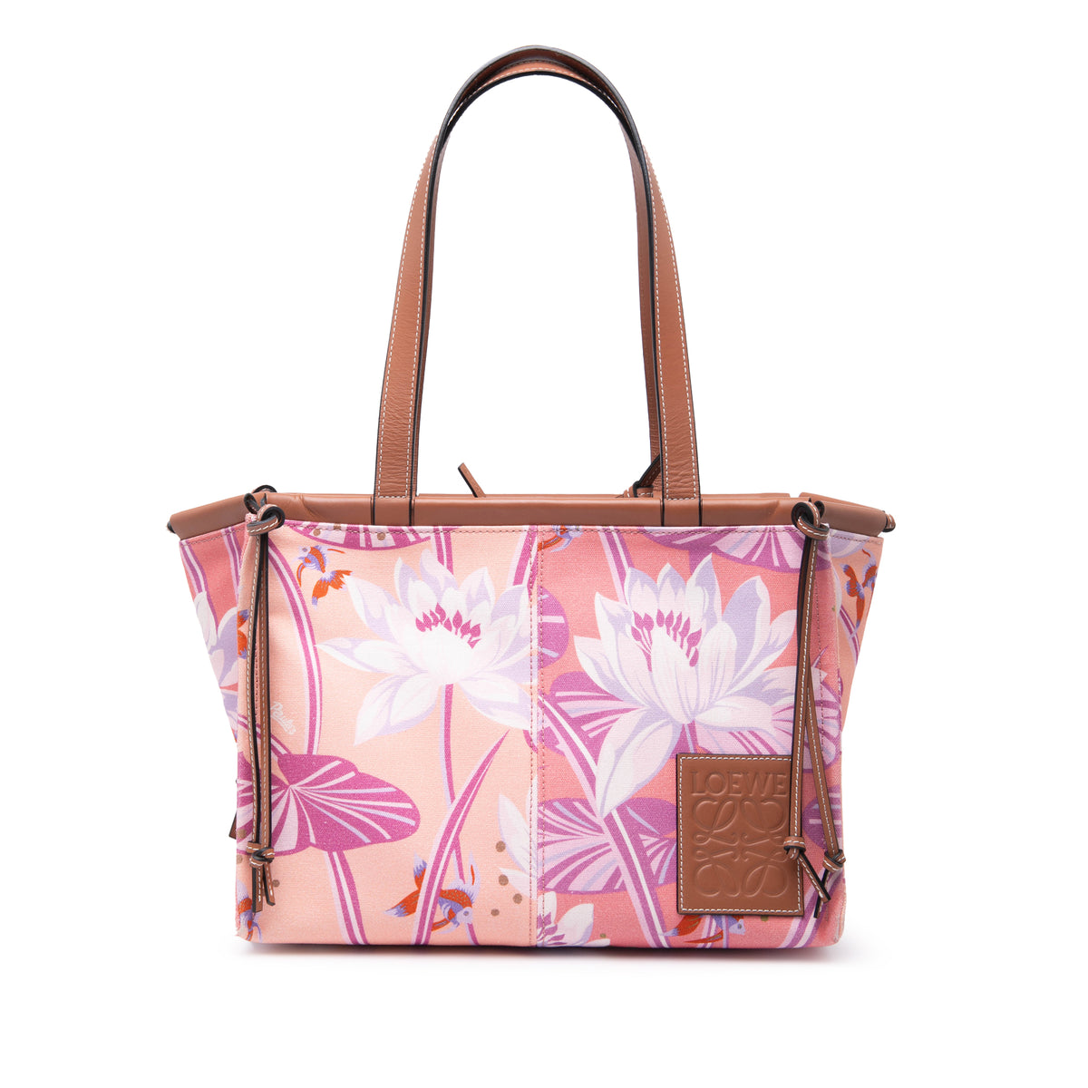 Paulas Ibiza Small Canvas Waterlily Print Cushion Tote