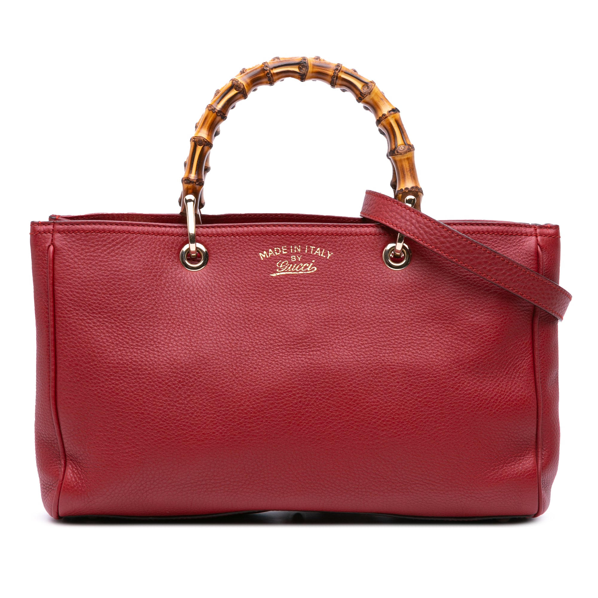 Medium Calfskin Bamboo Shopper Satchel