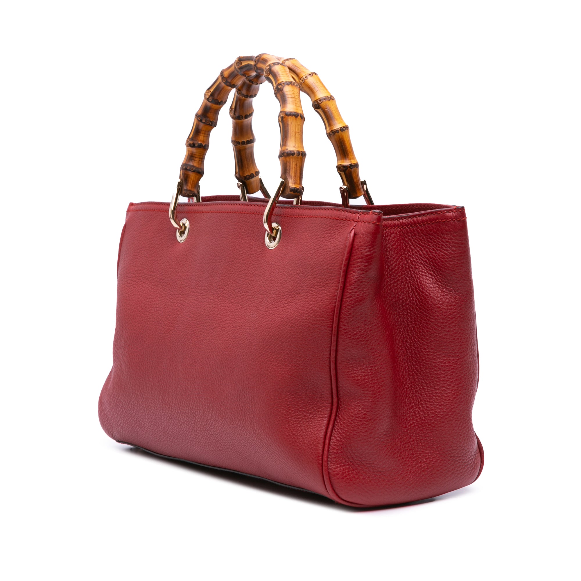 Medium Calfskin Bamboo Shopper Satchel